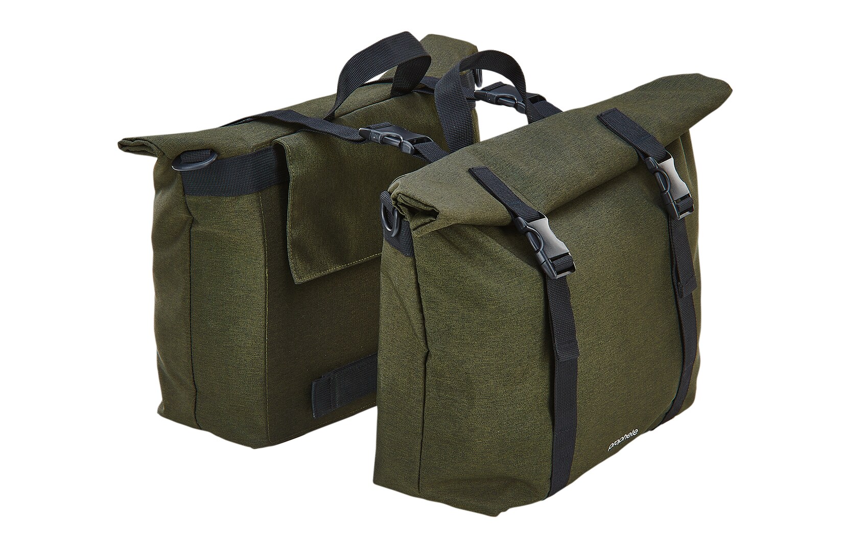 Doppel-Seitenpacktasche, Volumen 20L, wasserabweisend einzeln und als Set zu verwenden, Farbe: grün