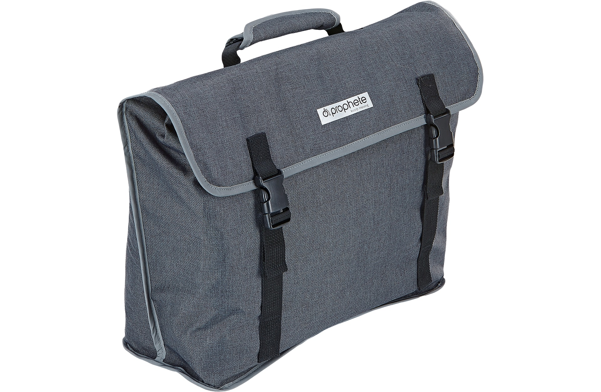 Urban Seitenpacktasche, gut geeignet f&uuml;r 20" Fahrr&auml;der und E-Bikes, inkl. Laptopfach, inkl. Regencape im verst&auml;rkten Boden, reflektierende Elemente, Volumen: 20 Liter, Farbe: grau - Bild 1