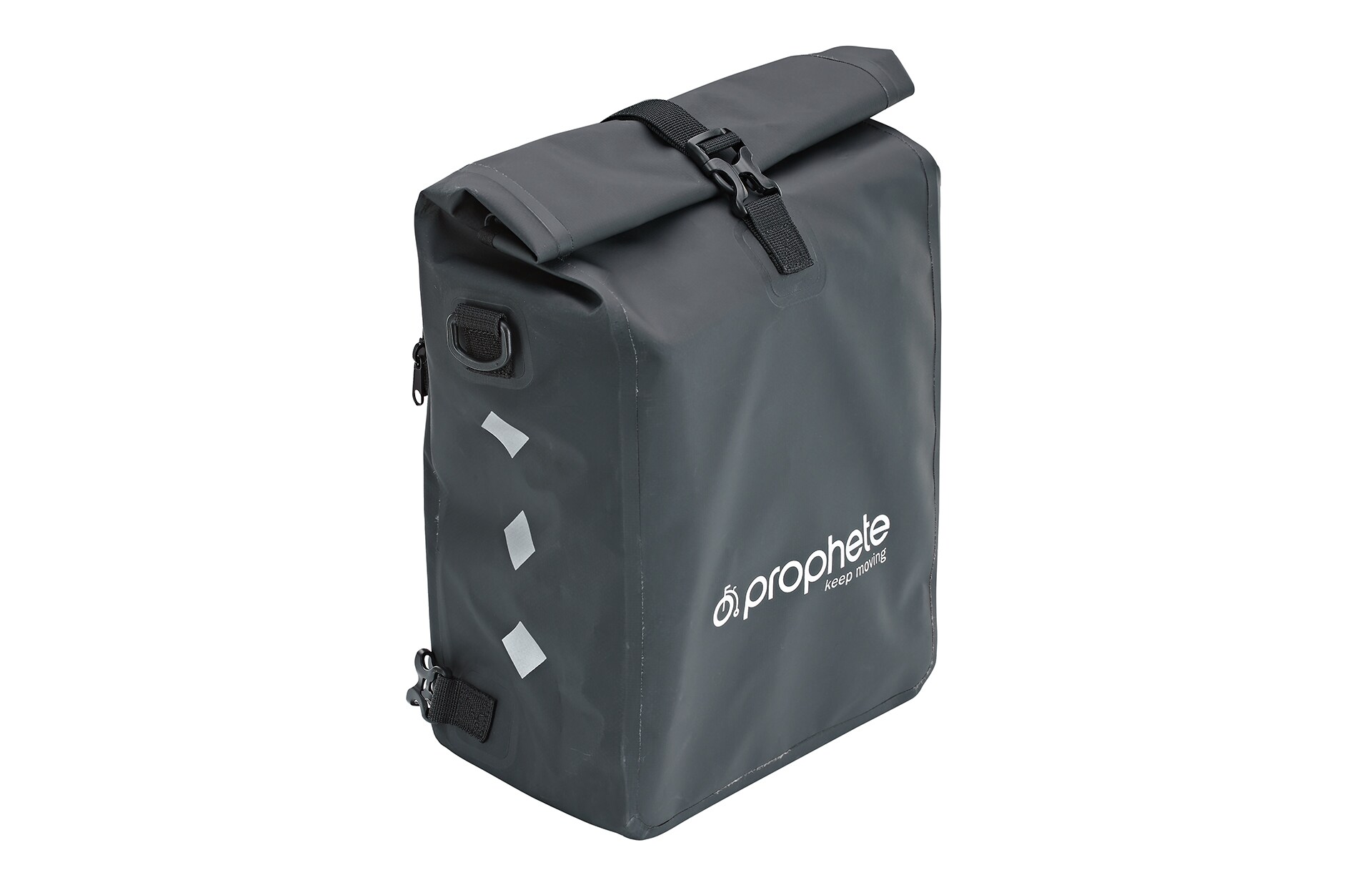 Seitenpacktasche/Rucksack, 100 % wasserdicht, reflektierende Elemente, mit Tragegriff, Volumen: 20 Liter, Farbe: grau - Bild 1