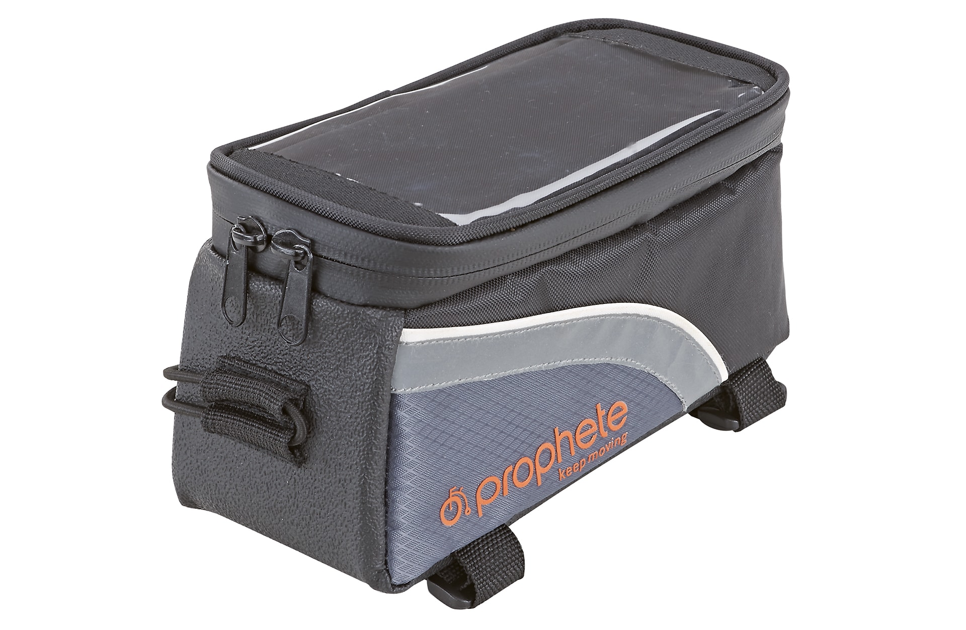 Oberrohrtasche, wasserabweisend, mit Smartphone-Fach f&uuml;r Smartphones bis 5,5", inkl. Kopfh&ouml;rerausgang, Volumen: 1,5 Liter, Farbe: schwarz - Bild 1