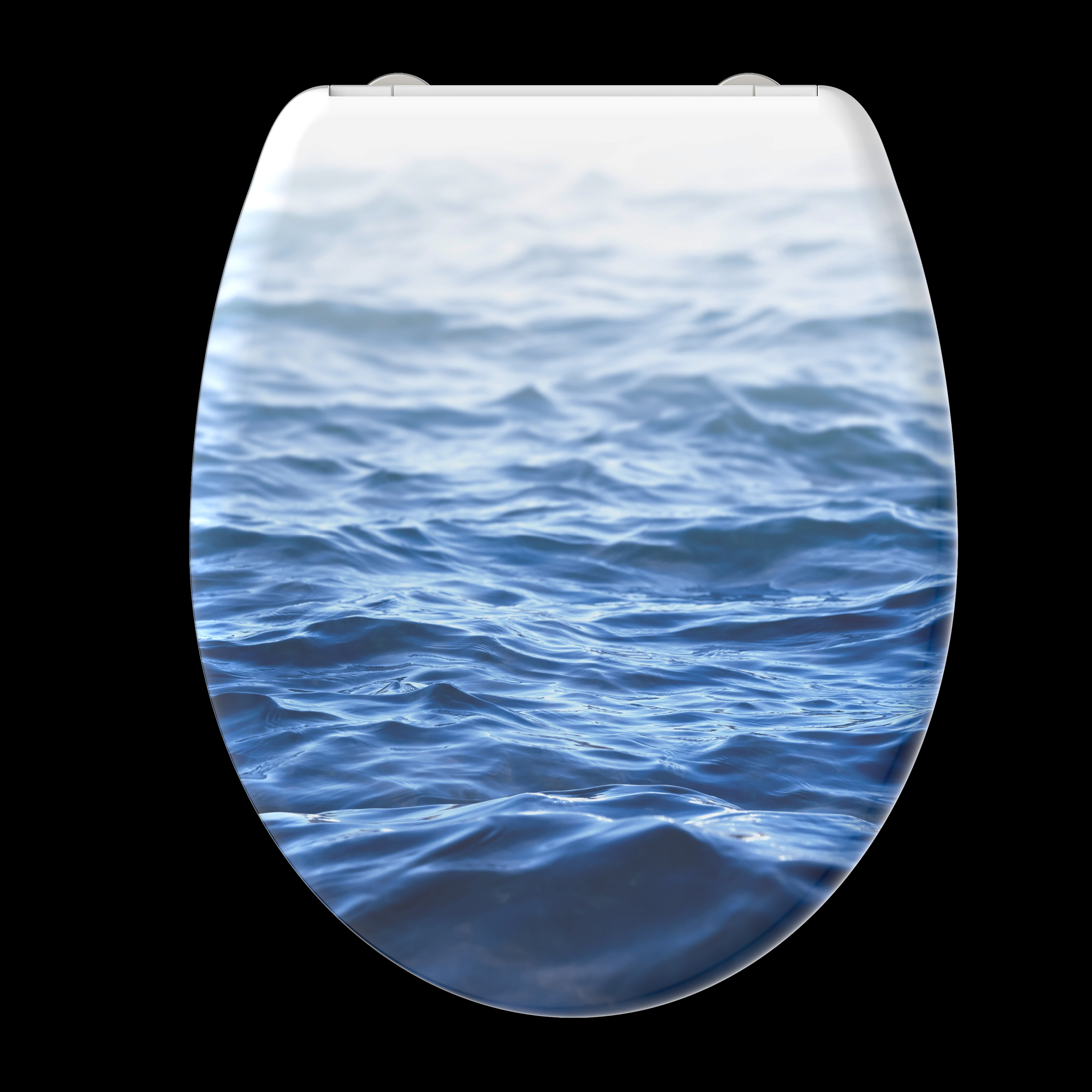 WC Sitz mit Absenkautomatik und Schnellverschluss Motiv Welle - Bild 1
