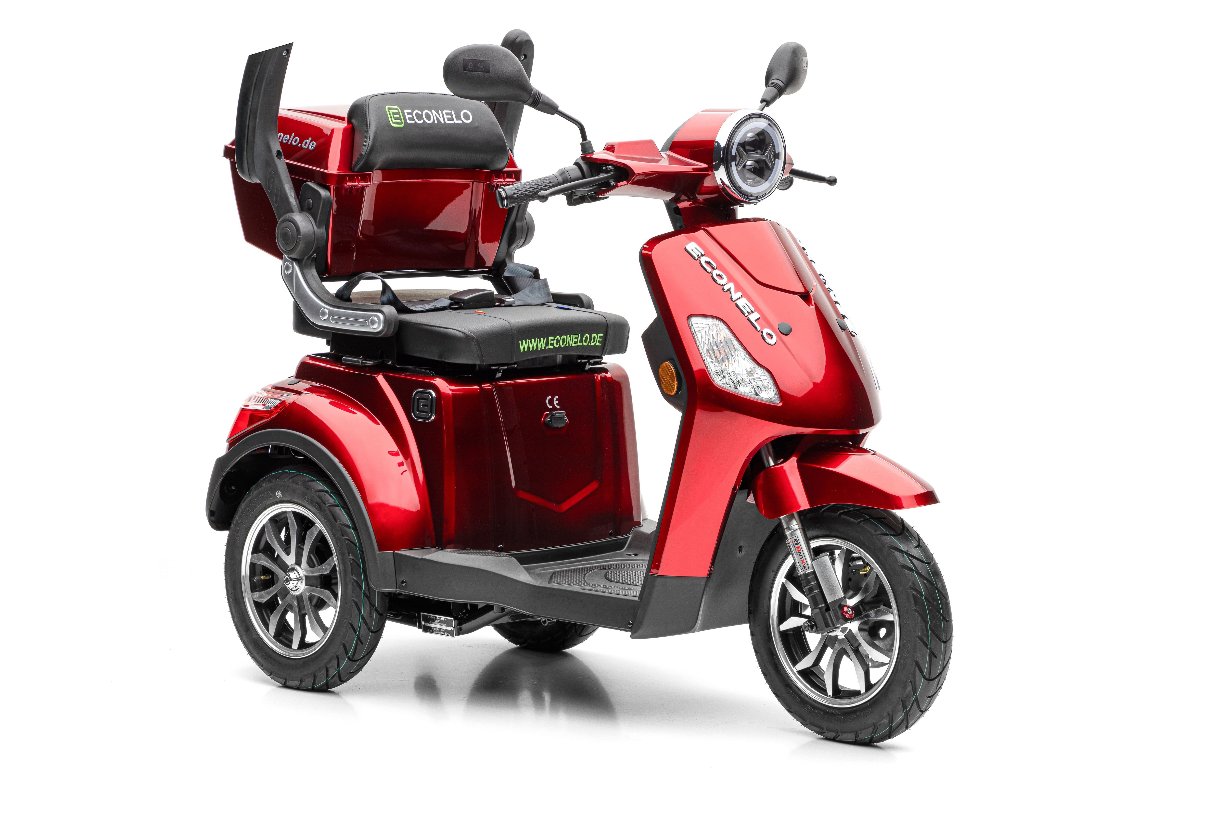Econelo E-Seniorenmobil Yogi-IQ, Blei-Akku, 3-Rad, 1000 Watt, Rot - Bild 1