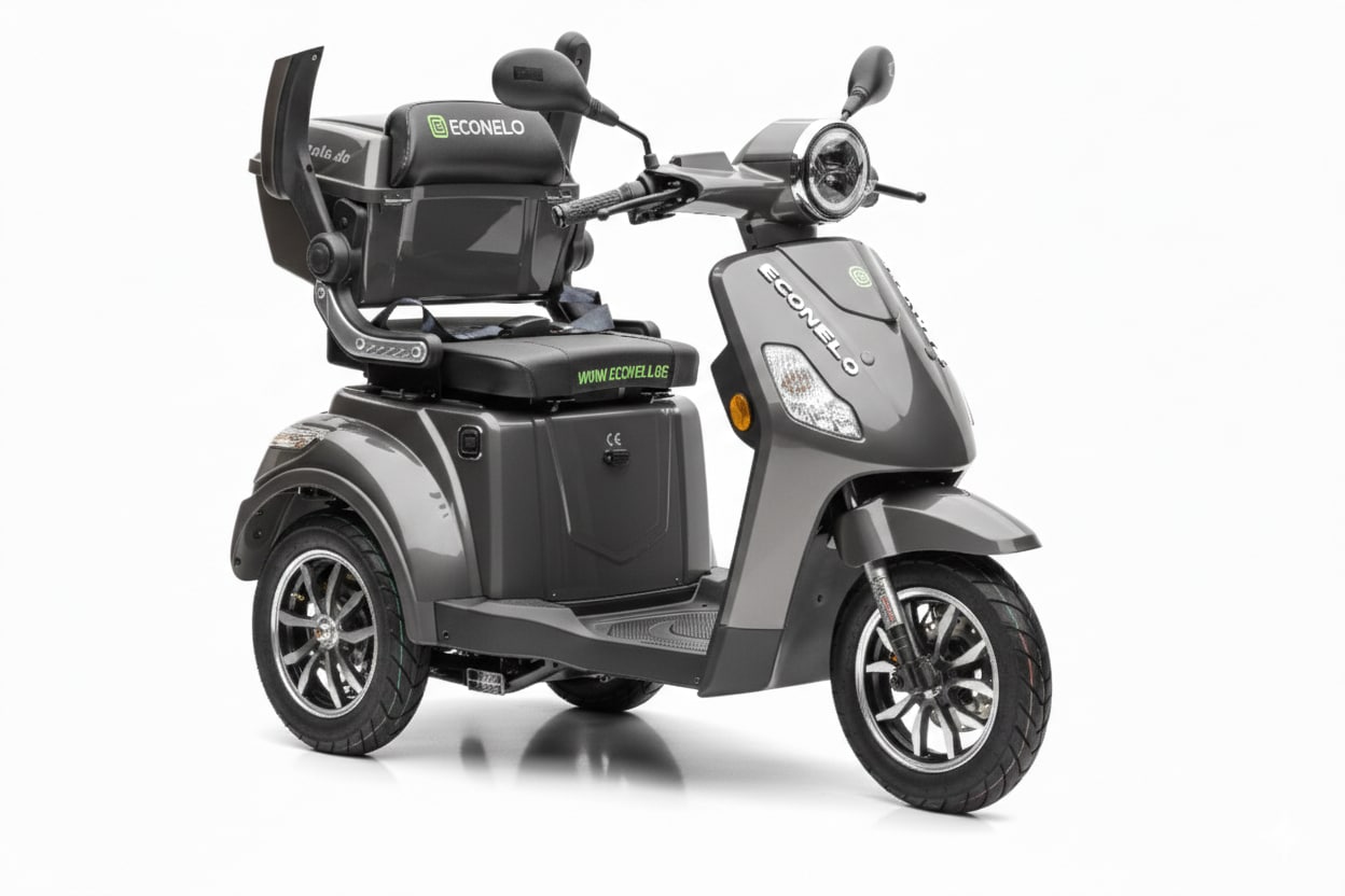Econelo E-Seniorenmobil Yogi-IQ, Lithium-Akku, 3-Rad, 1000 Watt, Grau - Bild 1