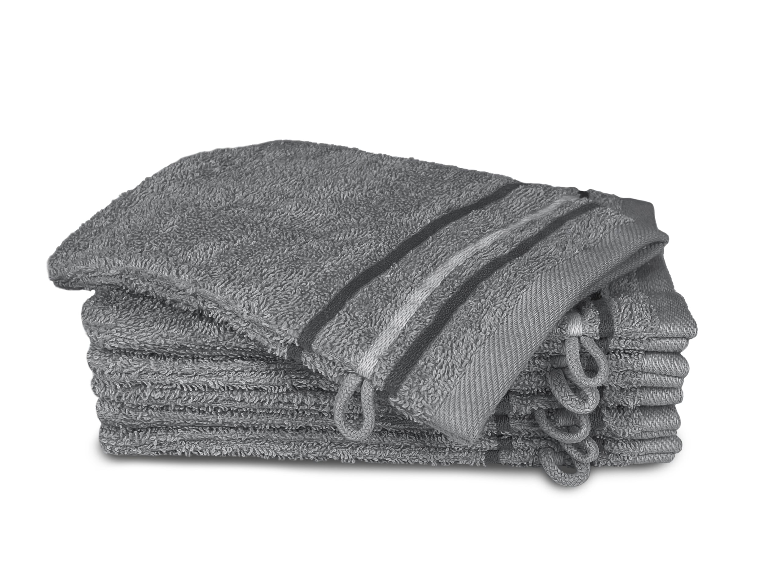 Dekor Frottier Waschhandschuh 6er-Pack, Anthrazit 15X21cm - Bild 1