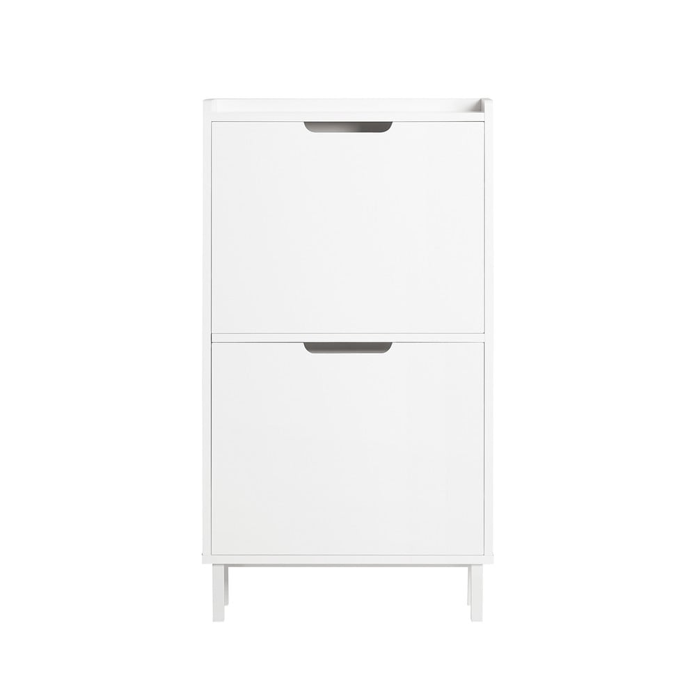 SoBuy Schuhschrank mit 2 Schubladen Wei&szlig; 50x19x90cm Minimalistisch - Bild 1