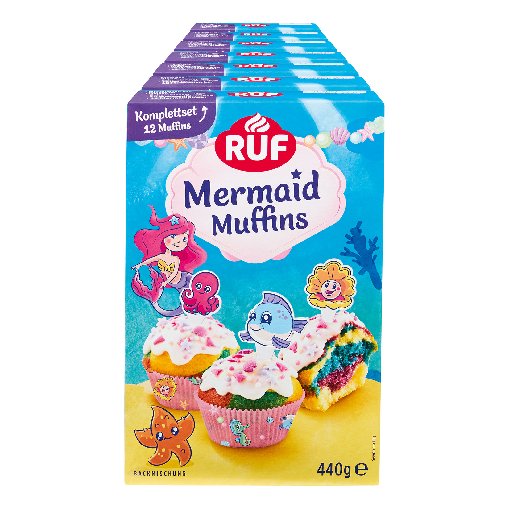 RUF Mermaid Muffins Backmischung 440g, 7er Pack - Bild 1