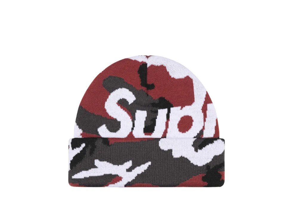 Supreme Camo Big Logo Beanie Red Camo - Bild 1