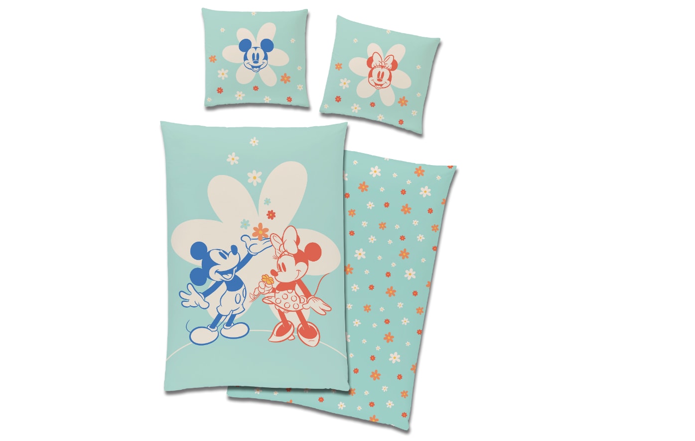 Disney Bettw&auml;sche Lizenz 2tlg. - Mickey Minnie - Bild 1