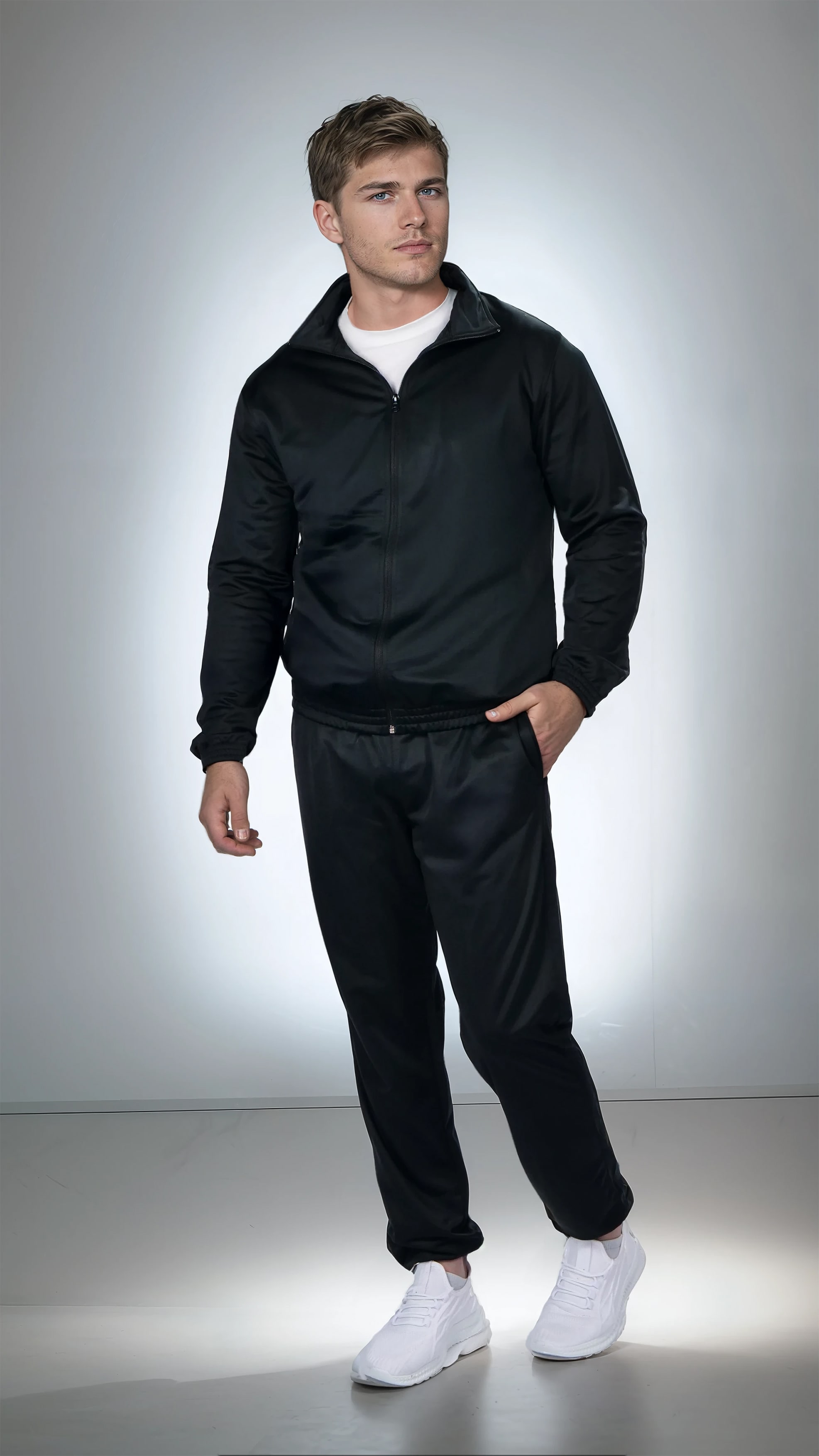 HERREN TRAININGSJACKE (SPORT) S.O.C. schwarz Gr. L - Bild 1