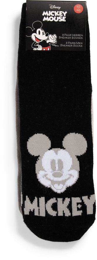 Damen und Herren Socken 3er Pack - Men Sneaker Socks Mickey Mouse Size 39/42 - Bild 1