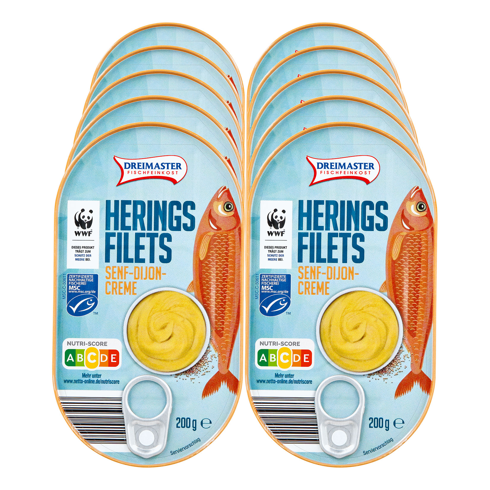 Dreimaster Seagold Heringsfilet Senf-Creme 200 g, 10er Pack - Bild 1