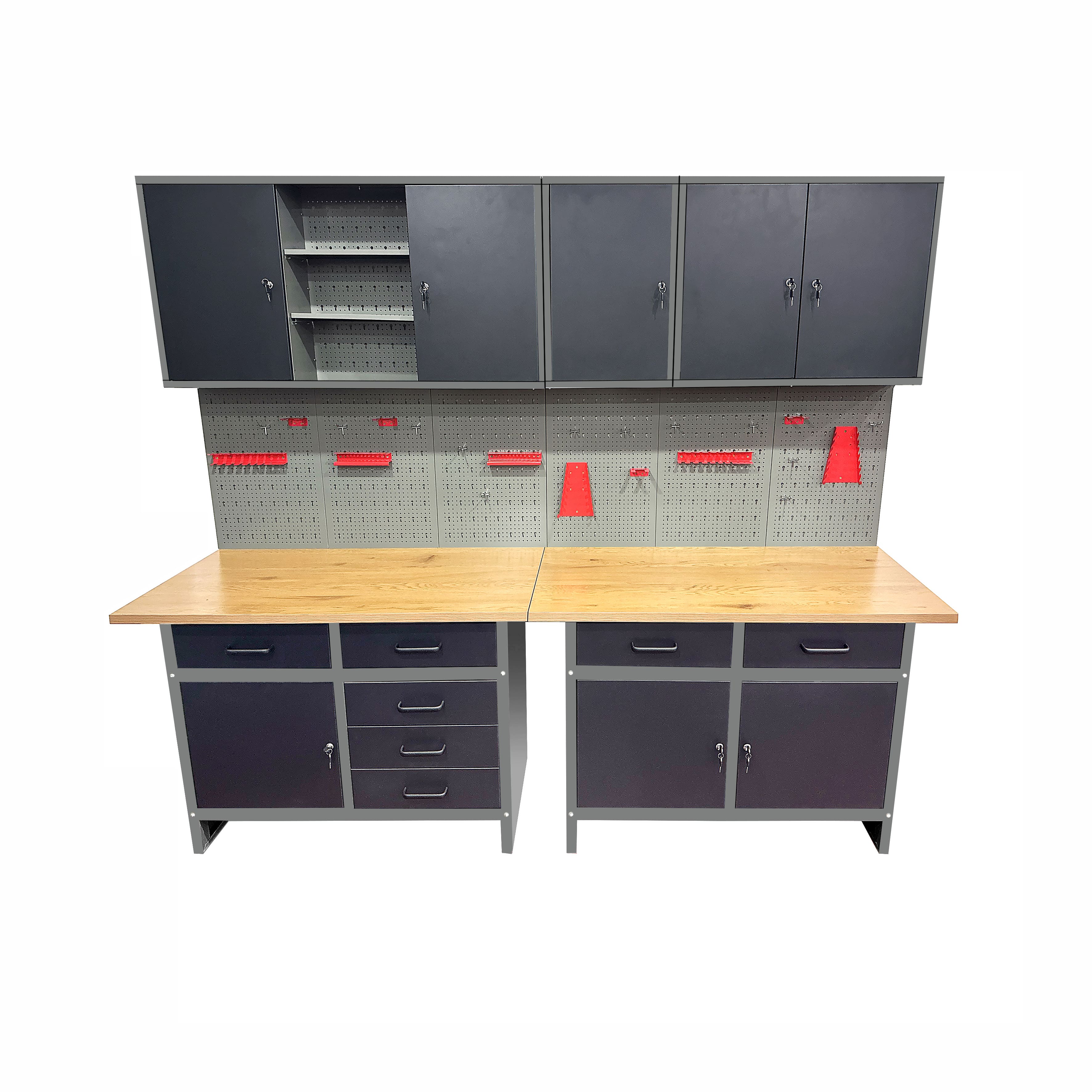 Prestige Works Werkstatt Set Metall 240cm Werkbank Werkzeugschrank - Bild 1