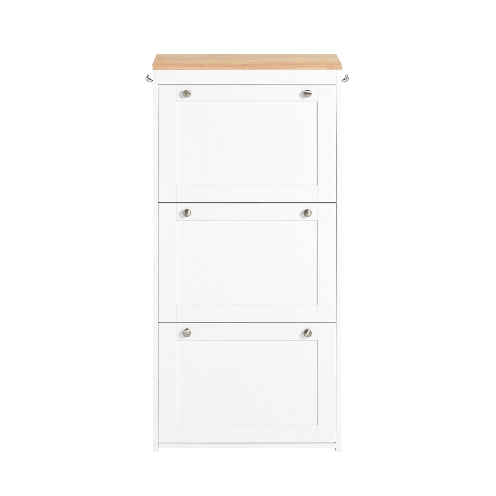 SoBuy Schuhschrank mit 3 Türen Weiß 53x24x116cm Nordisch | 04251388624548