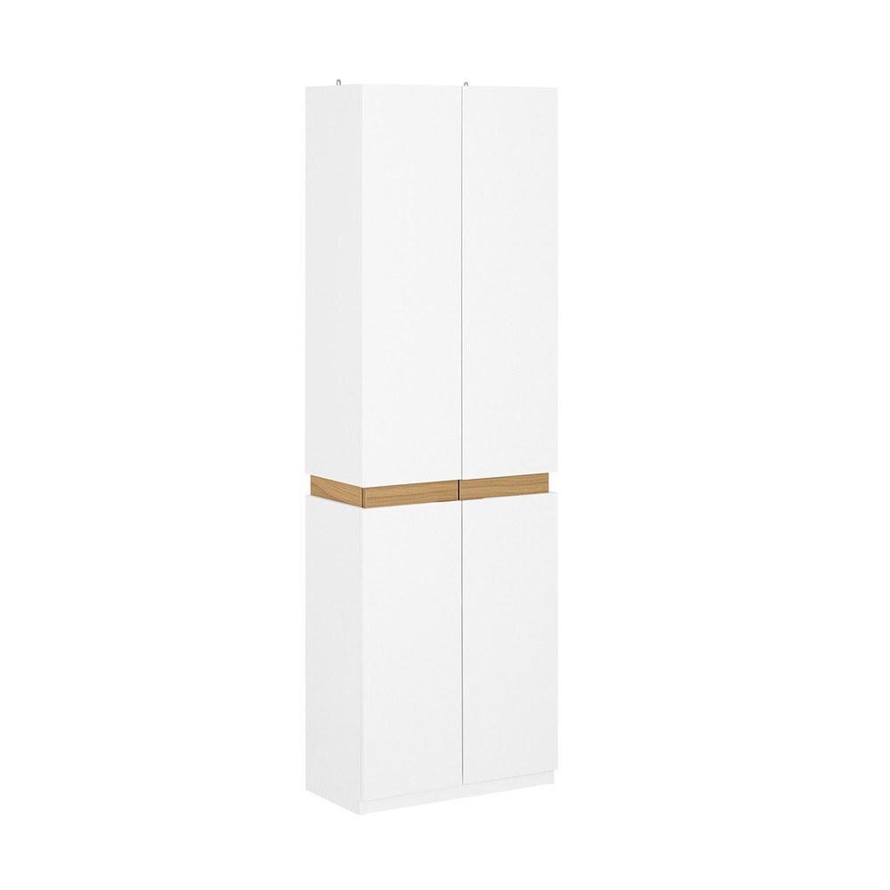 SoBuy Hochschrank mit 4 Türen Weiß 61x30x192cm Modern