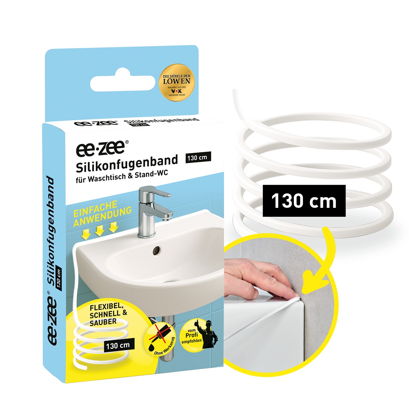 ee zee Silikon-Fugenband 1300mm wei&szlig; - Bild 1