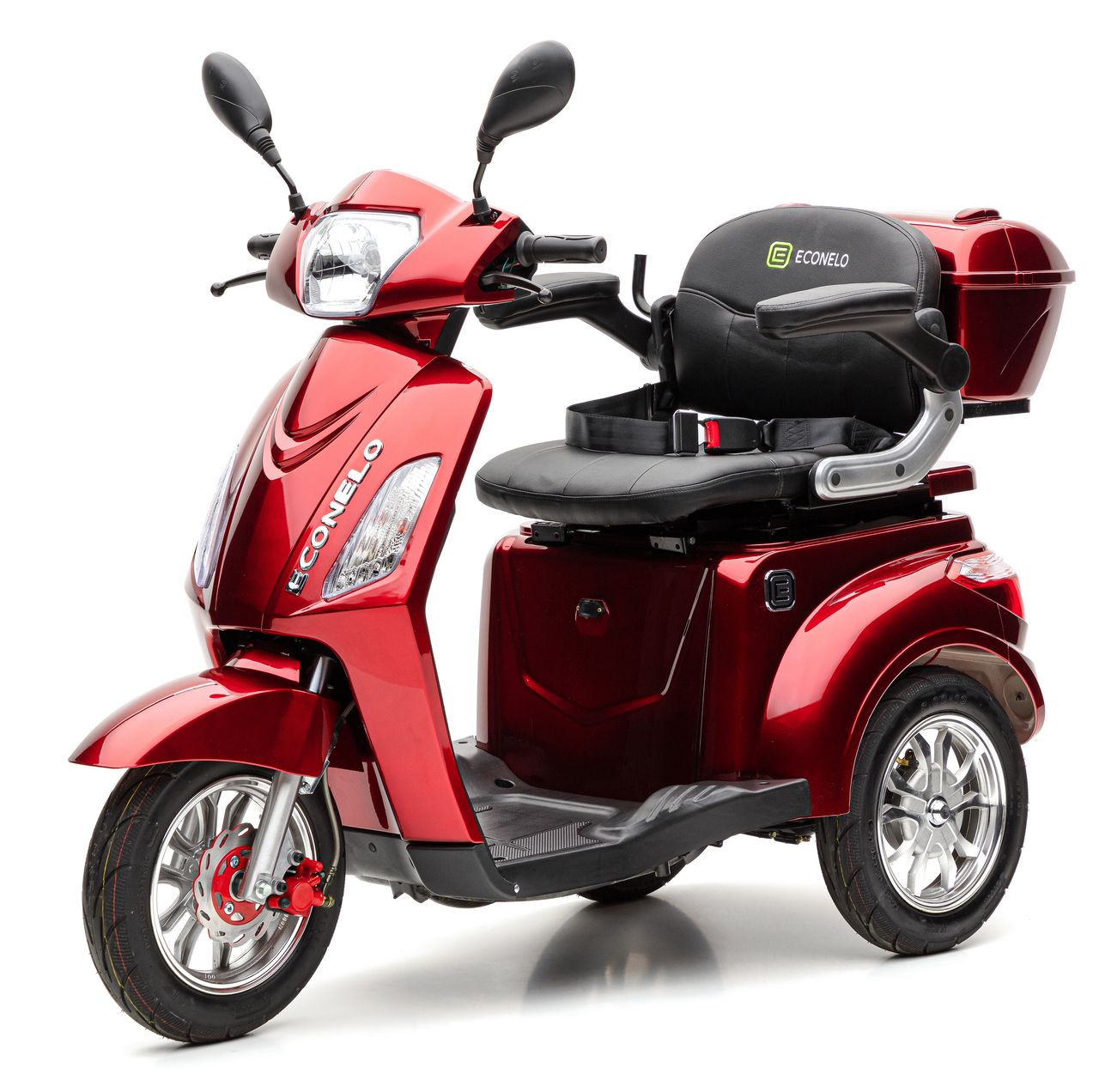 ECONELO E-Seniorenmobil Billy, Lithium-Akku, 3-Rad, 1000 Watt, Lithium Rot - Bild 1