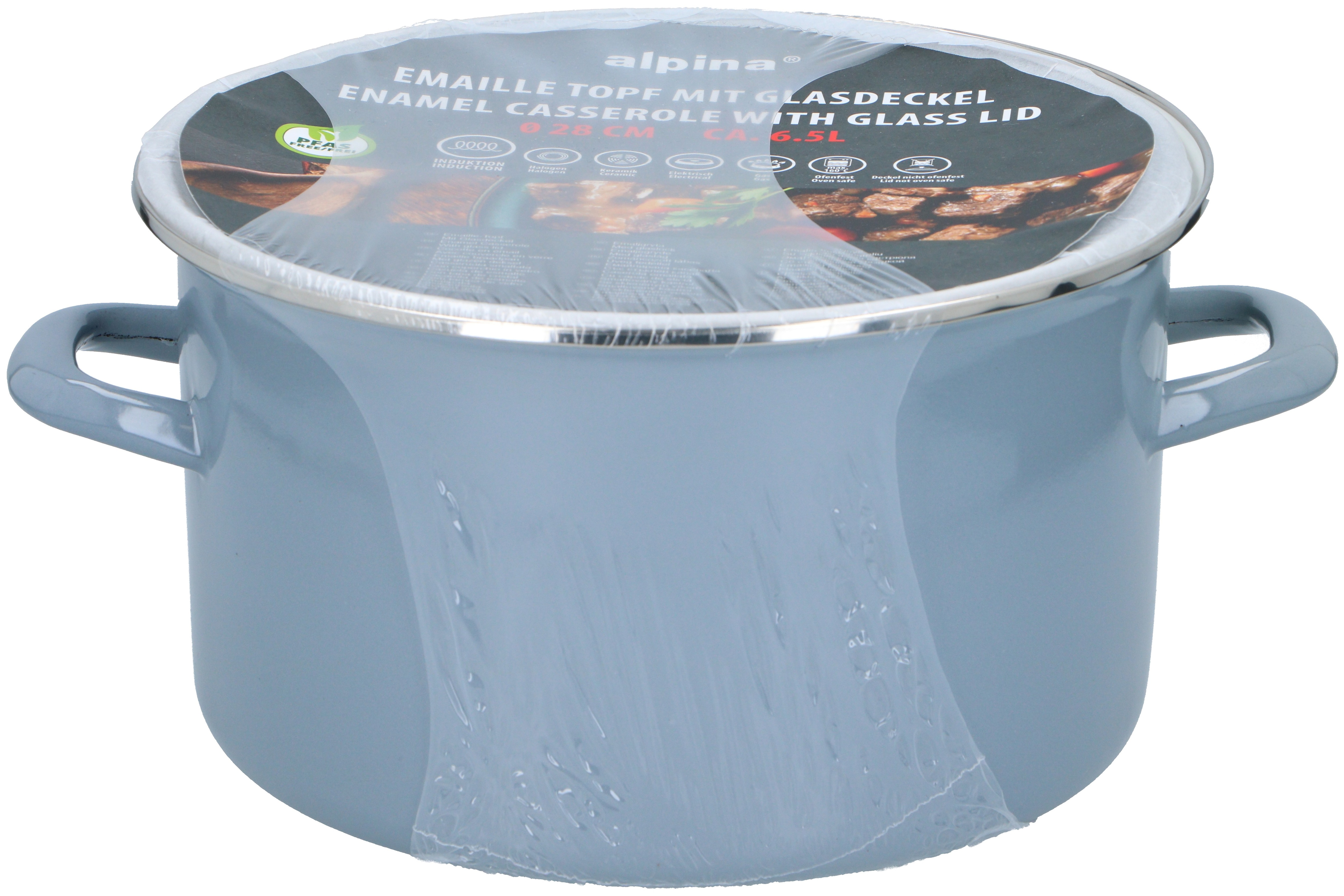 Alpina Emaille Kochtopf 28 cm grau - Bild 1