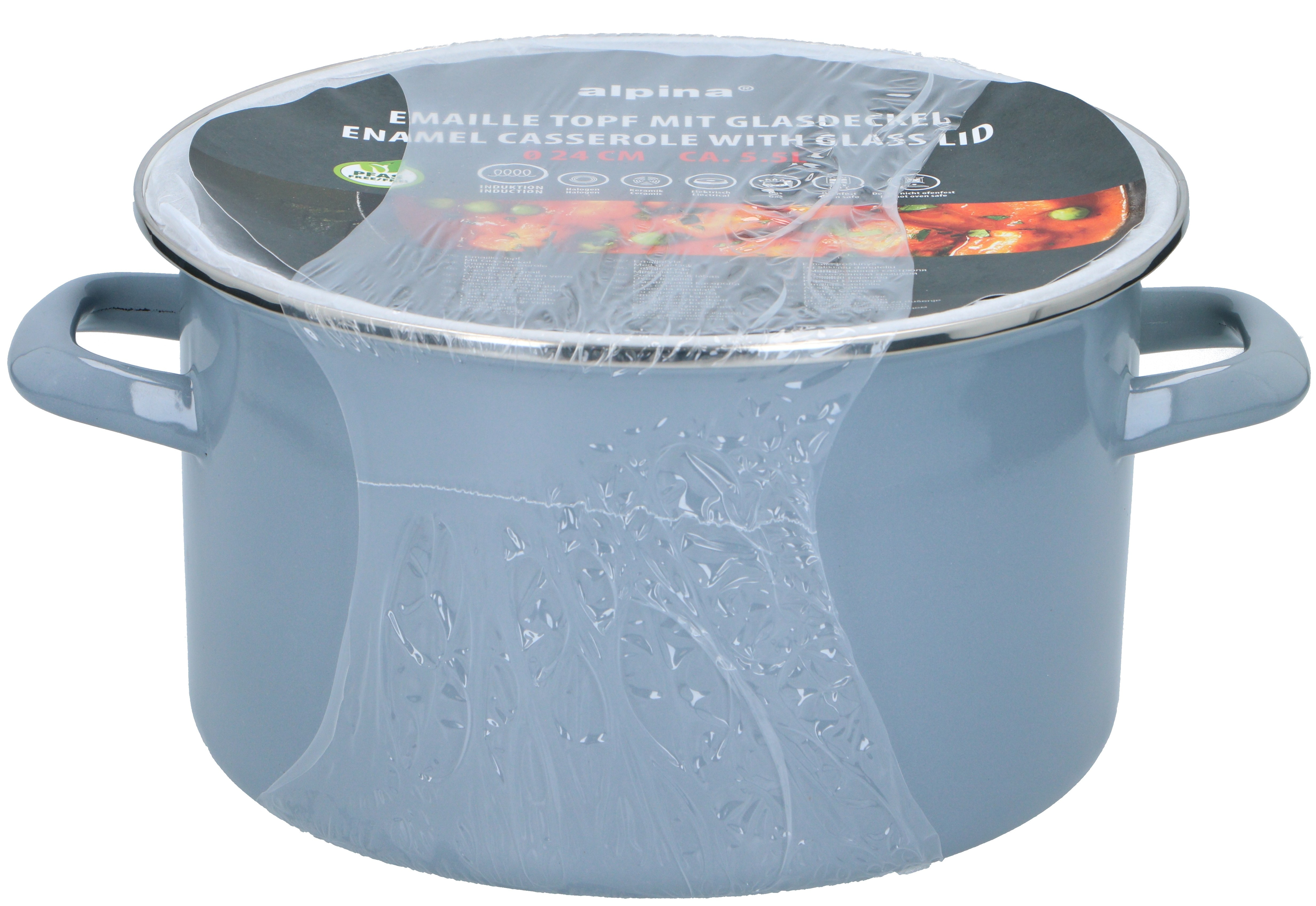 Alpina Emaille Kochtopf 24 cm grau - Bild 1