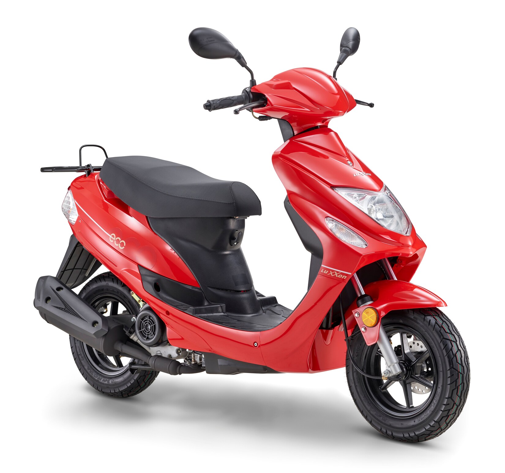 LuXXon Motorroller ECO (45km/h) E5 EFI, rot - 50ccm 4-Takt, 2,2kW/3PS, 1,9l/100km, 10" Reifen, mit Staufach, StVZO
