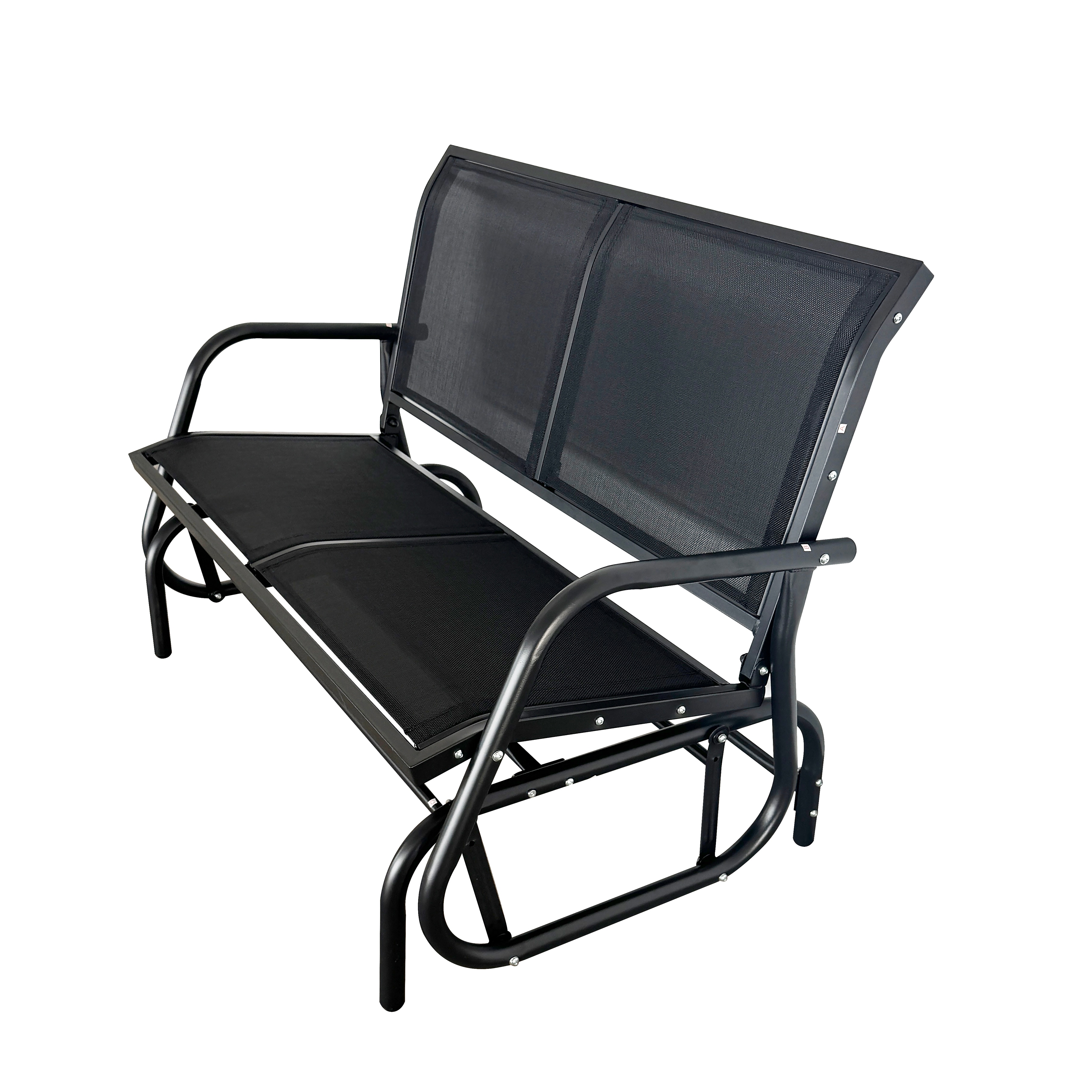 2-Sitzer Garten Schaukelbank, ca. 120 x 70 x 83 cm - Schwarz - Bild 1