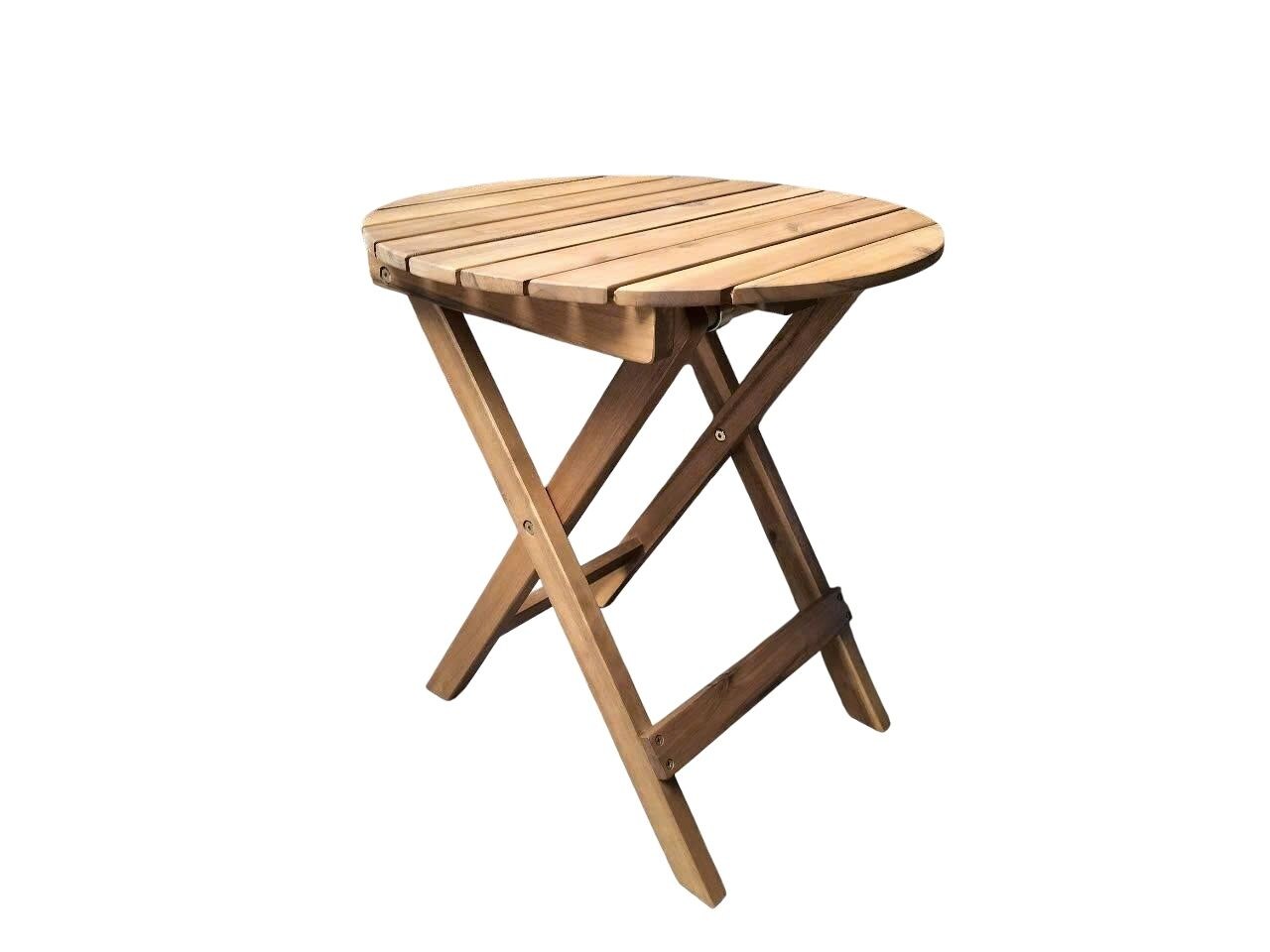 Gartentisch rund &Oslash; 46x45 cm Massivholz Akazie - Bild 1