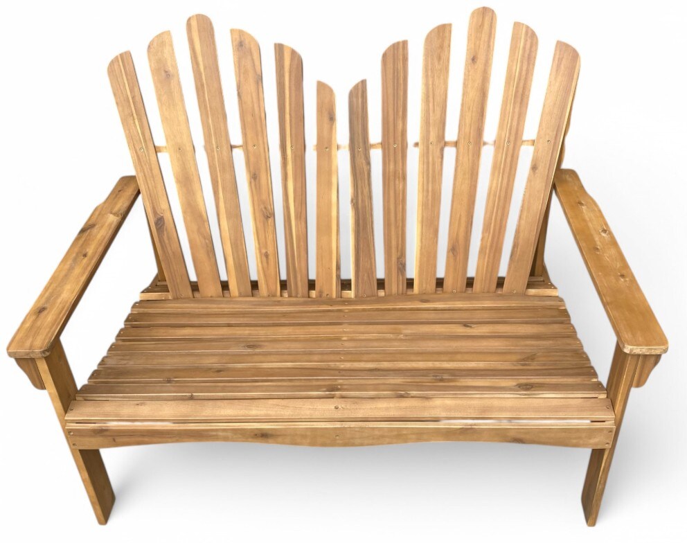 2-Sitzer Adirondack-Gartenbank aus Akazienholz, ca. 125 x 80 x 94 cm &ndash; Dunkelbraun - Bild 1