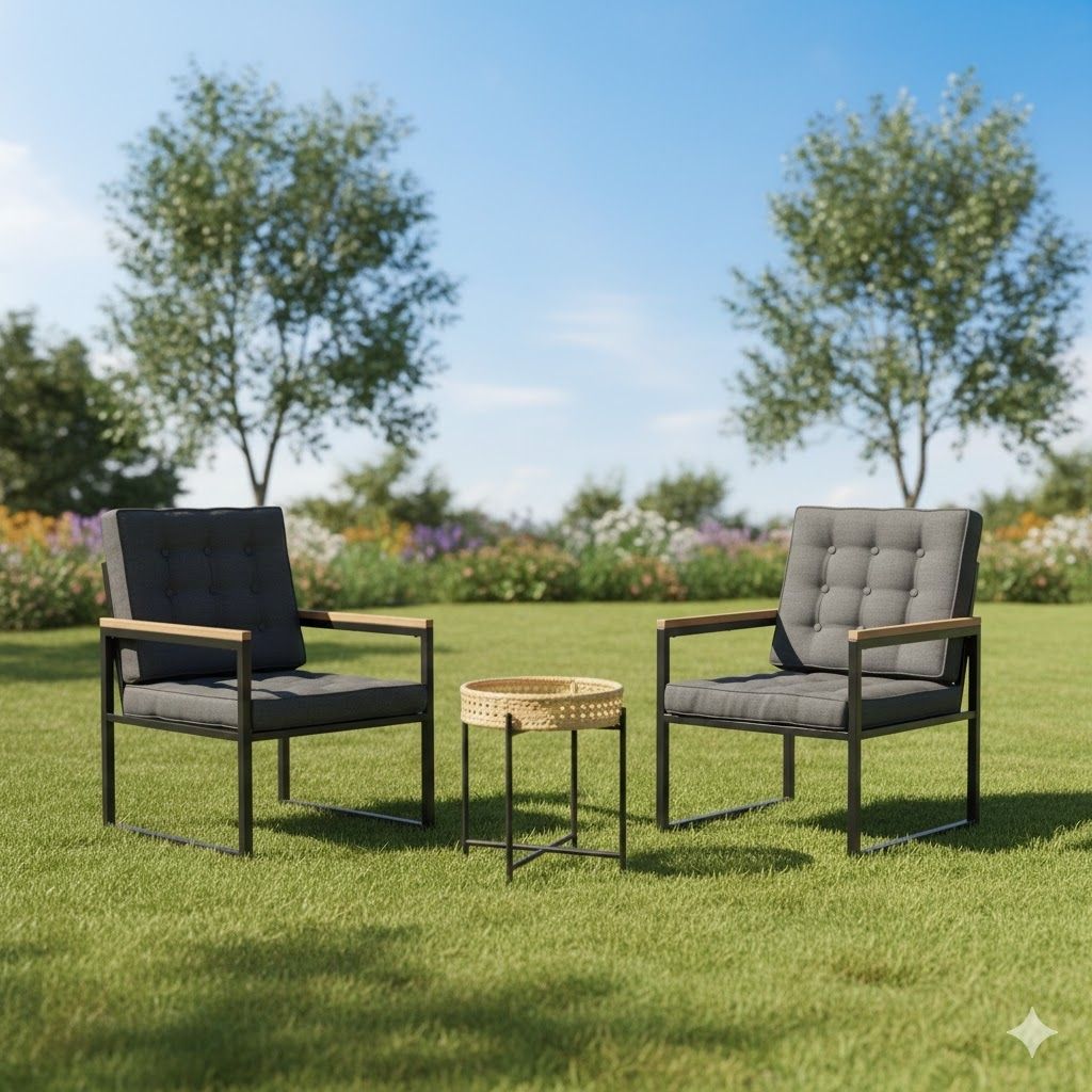 7tlg. Bistro-Set inkl. Kissen - Bild 1