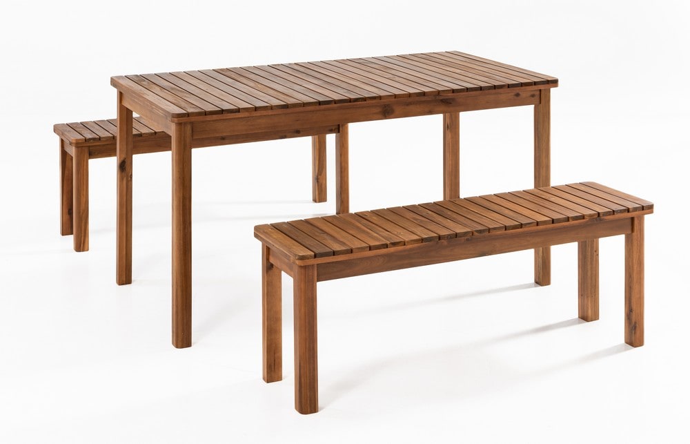 3tlg. Gartensitzgruppe Brian aus 100% Akazienholz, ca. 240 x 180 x 85 cm - Hellbraun - Bild 1