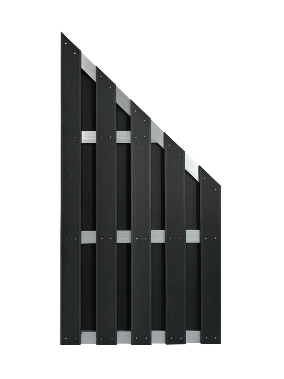 WPC-Sichtschutzzaun CARMENO - 1x Schr&auml;gelement - Schwarz - Bild 1