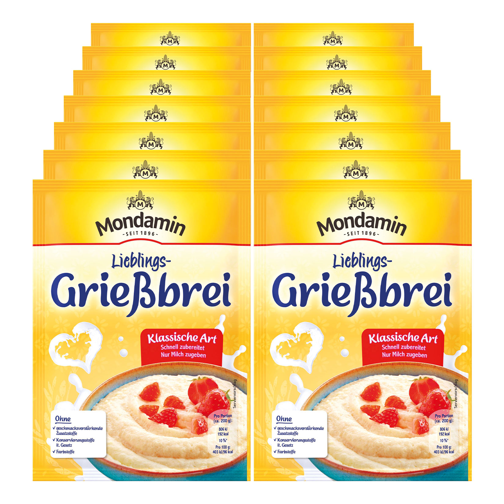 Mondamin Grie&szlig;brei klassische Art 89 g, 14er Pack - Bild 1