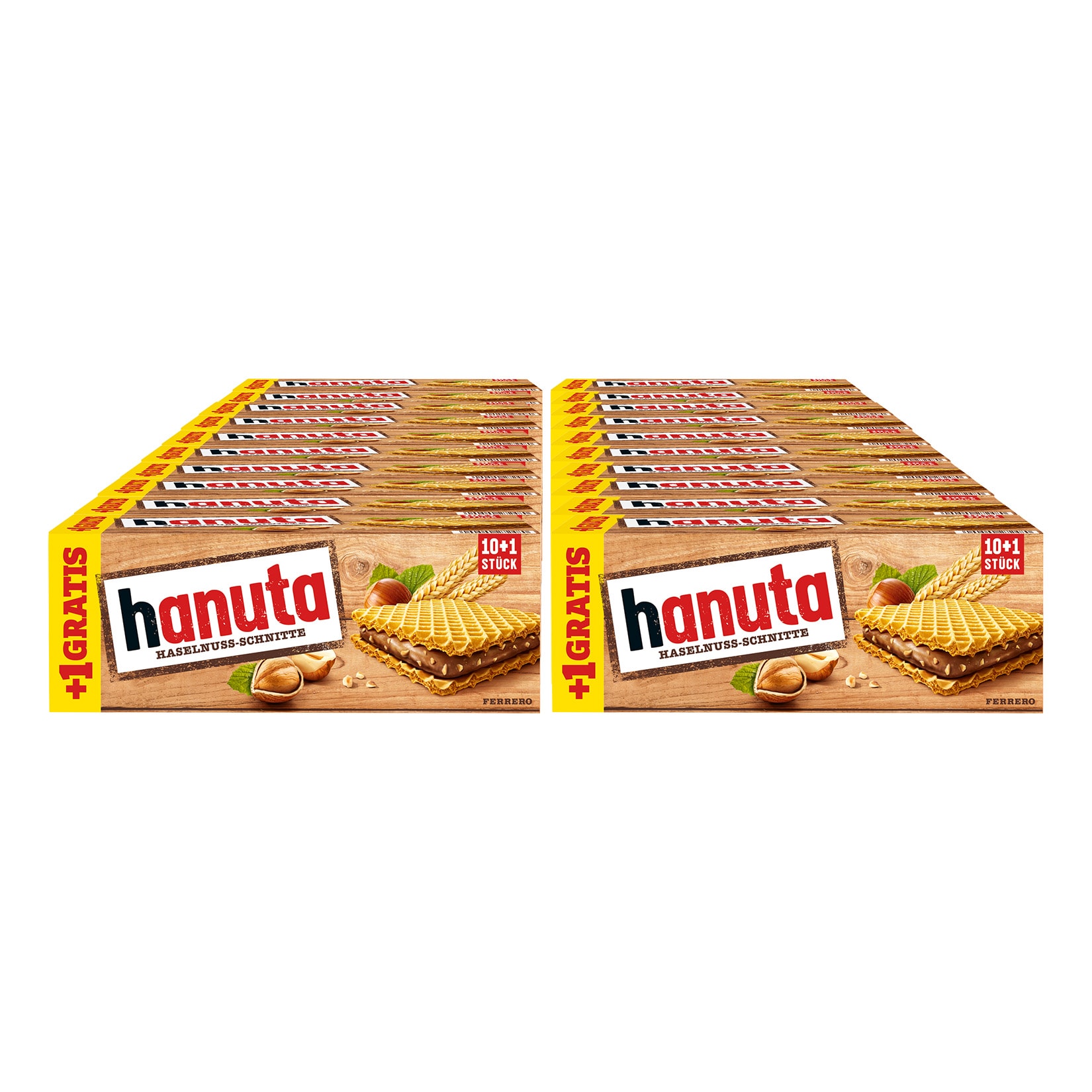 Ferrero Hanuta 10+1 gratis 242 g, 20er Pack - Bild 1