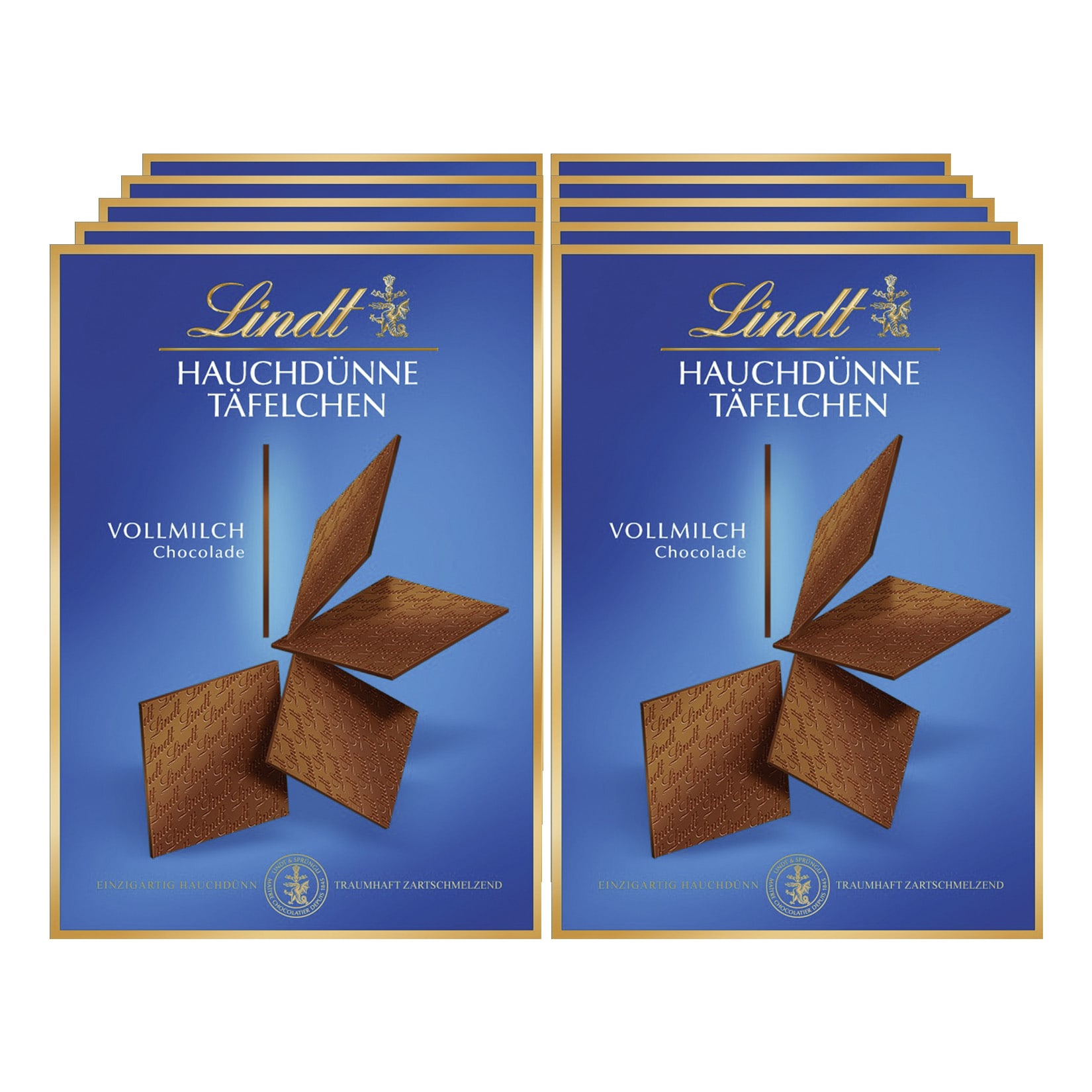 Lindt Hauchd&uuml;nne T&auml;felchen Vollmilch 125 g, 10er Pack - Bild 1