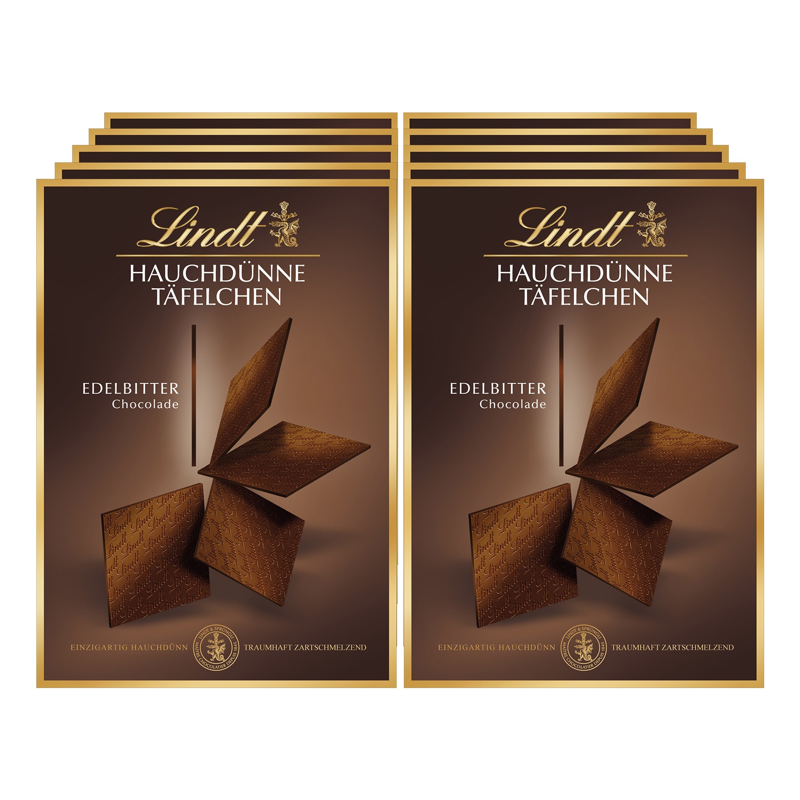 Lindt Hauchd&uuml;nne T&auml;felchen Edelbitter 125 g, 10er Pack - Bild 1