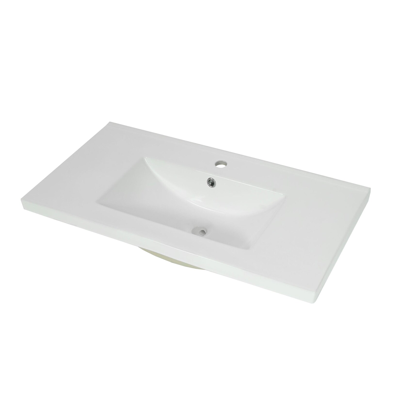Waschbecken MCW-B19, Waschtisch Handwaschbecken Badezimmer Bad, Keramik eckig 81cm, weiß