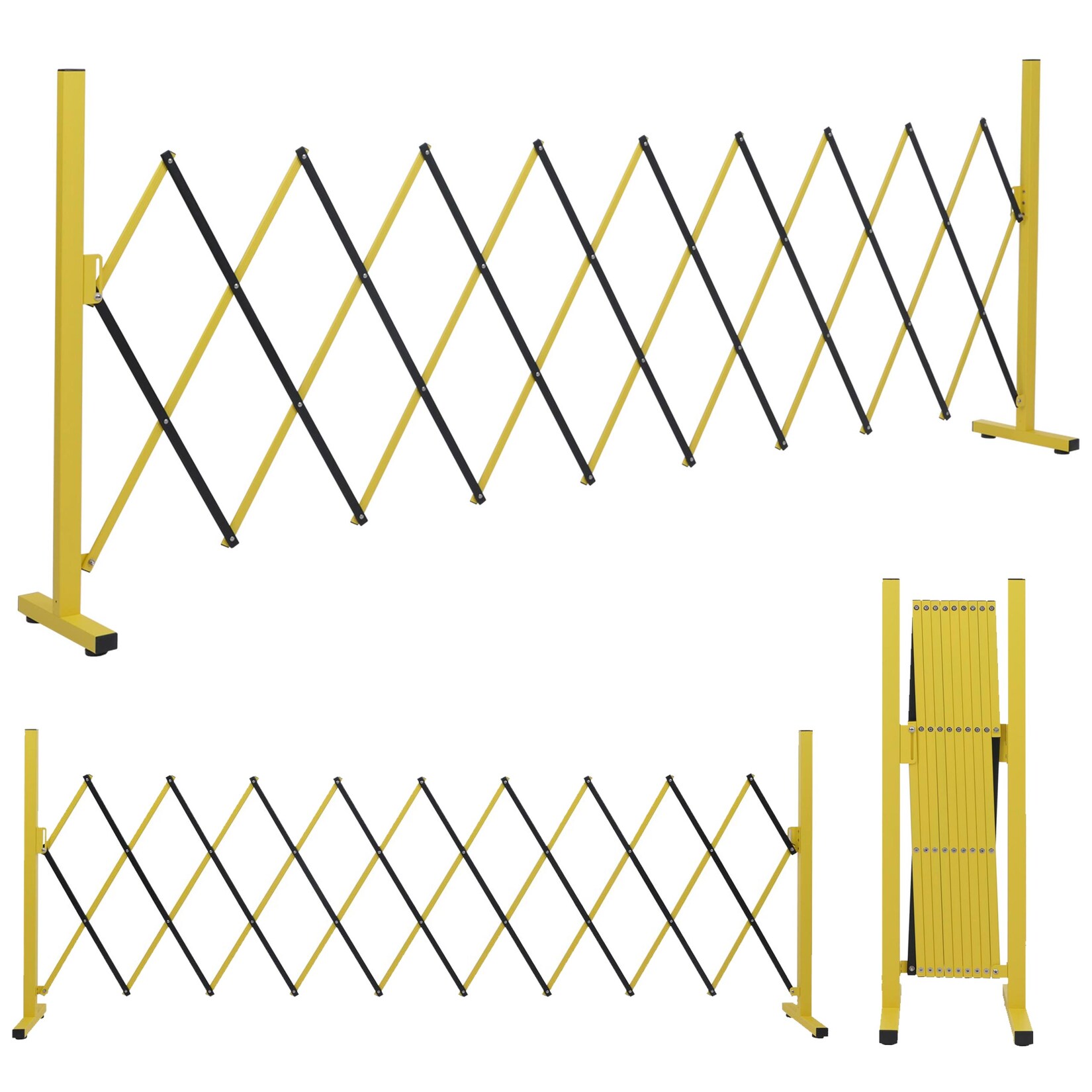 Alu Absperrgitter MCW-B34, Scherengitter Zaun Schutzgitter ausziehbar, 103x32-265cm ~ gelb-schwarz