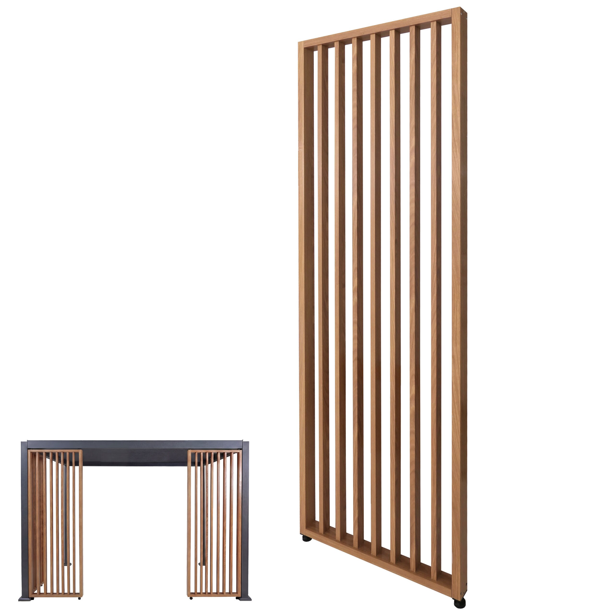Seitenwand f&uuml;r Pergola&nbsp;MCW-P65, Seitenelement Seitenteil Modul Paneel, Aluminium 220x68cm Holzoptik - Bild 1