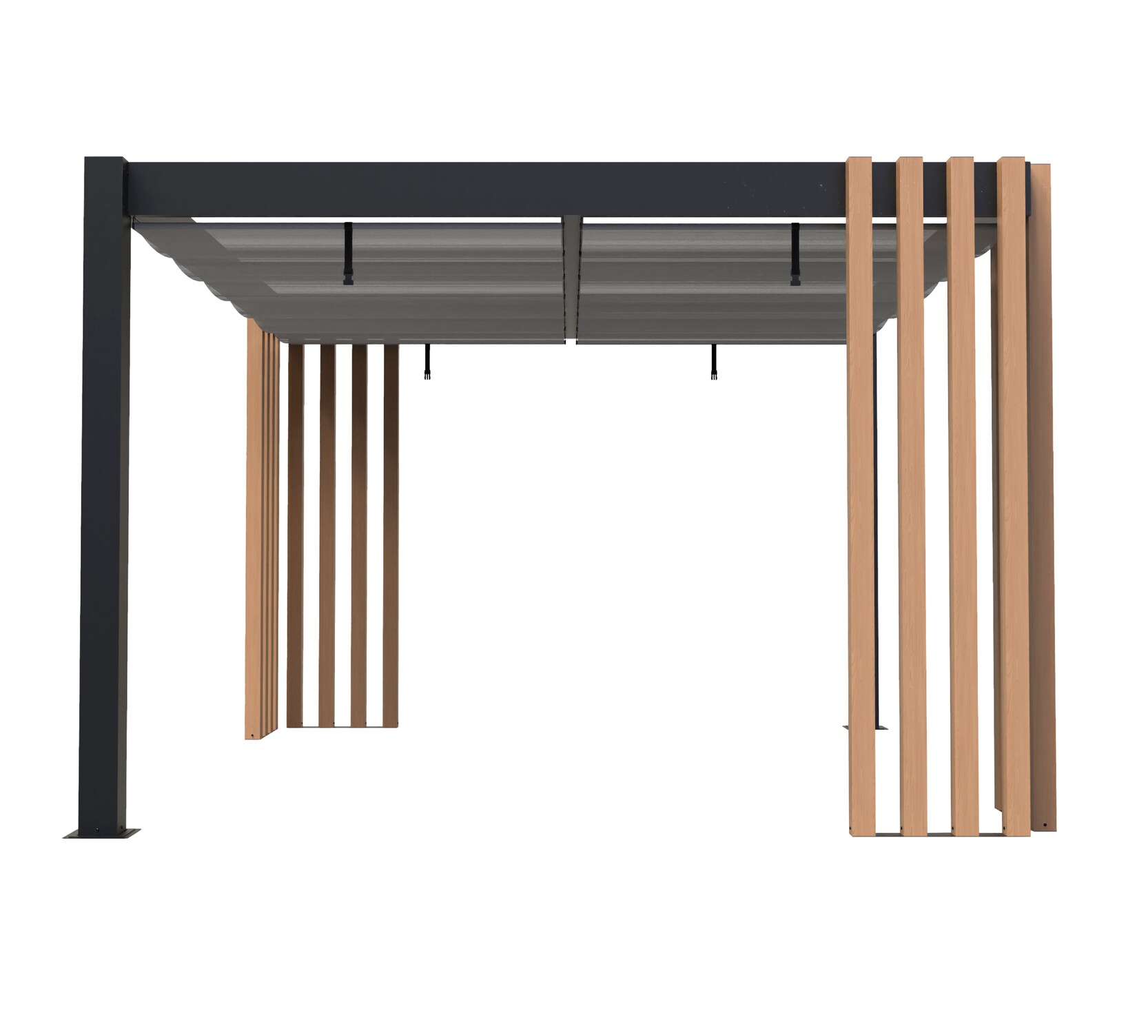 Sojag Pavillon Lito 1012 mit Sonnensegel Schwarz-Grau   378,5x302,3x234,5cm