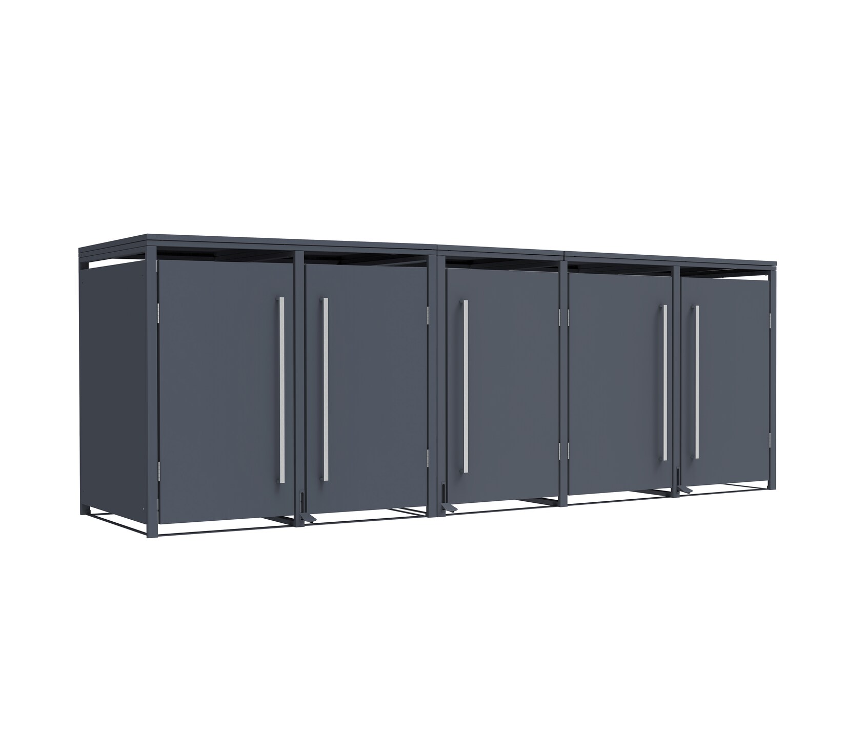 Westmann Mülltonnenbox Pedura 5 5x 240L mit Fußpedal Anthrazit 80x331x116cm