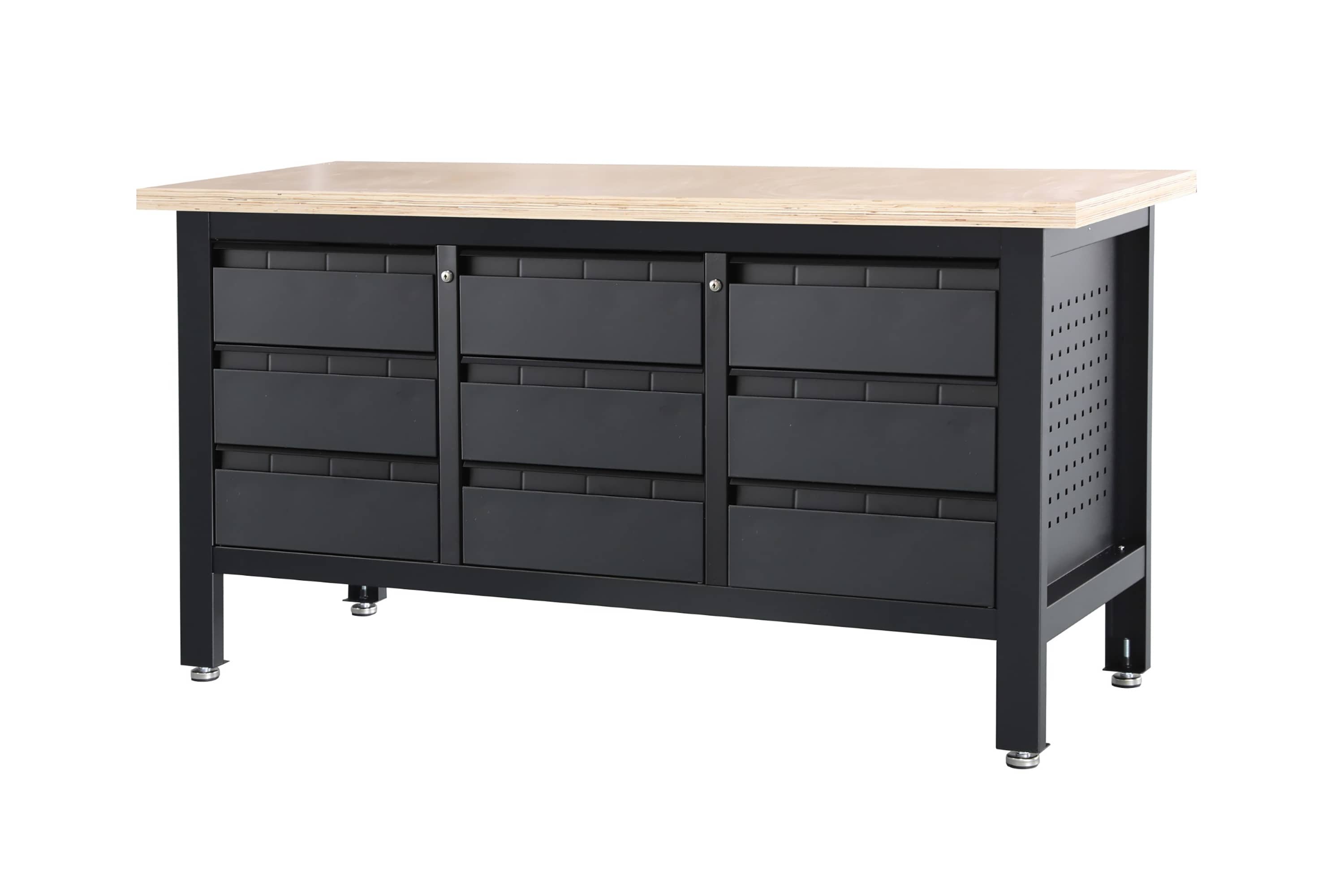 Feistos Werbank Heros 4 mit Schubladen schwarz | 60x169x86cm - Bild 1