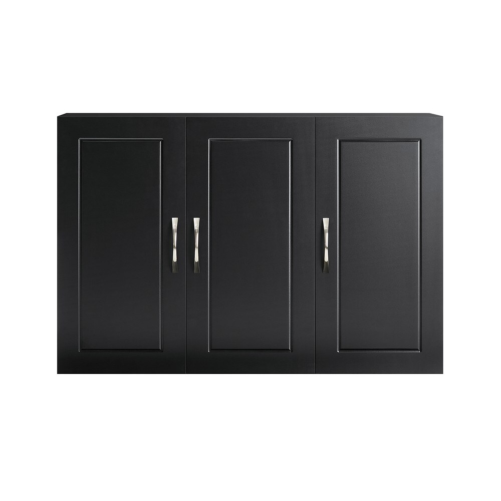SoBuy Hängeschrank mit 3 Türen Schwarz 90x13x60cm Modern