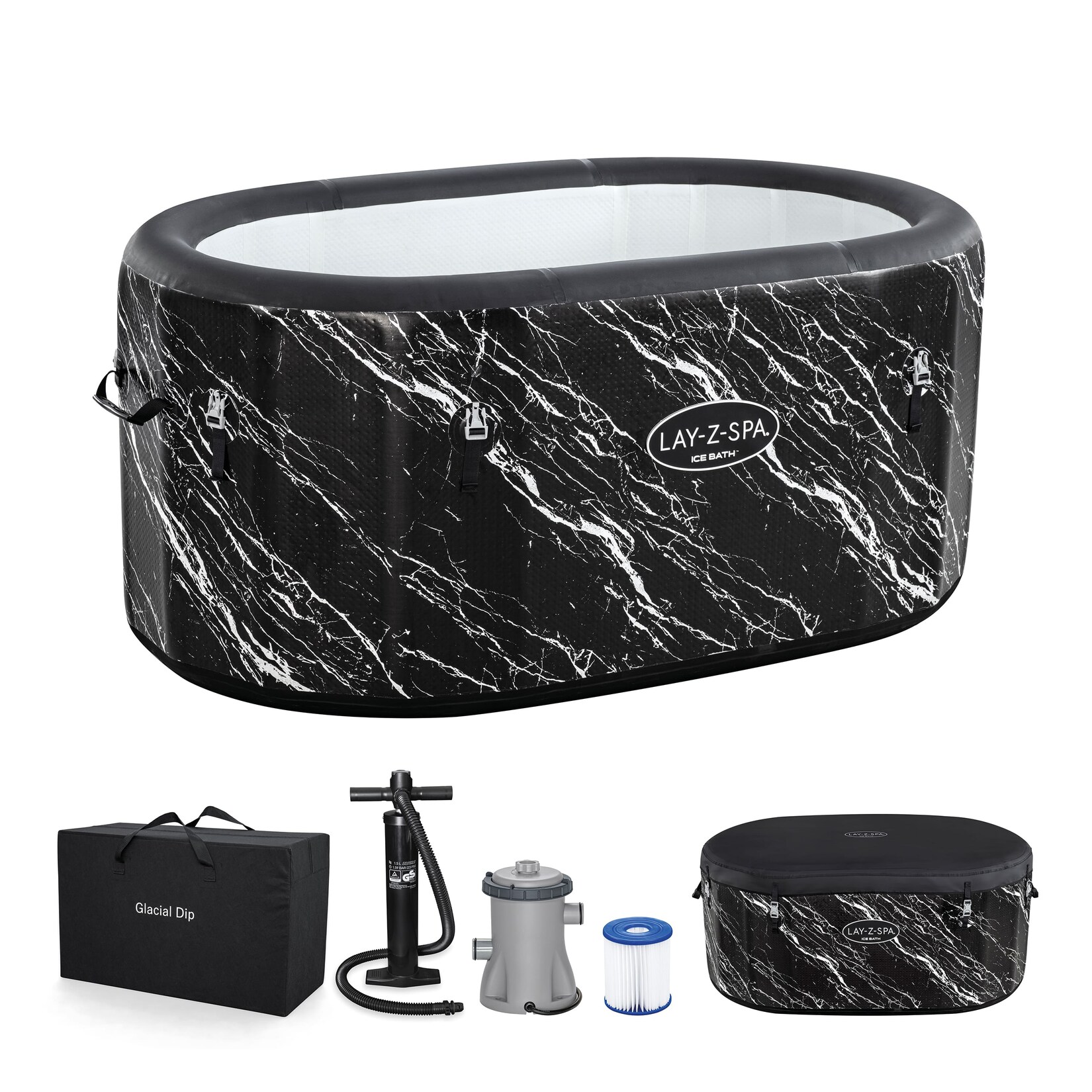 ® LAY-Z-SPA® FortiFiber™ Eisbad Glacial Dip™ mit Filterpumpe 152 x 92 x 71 cm