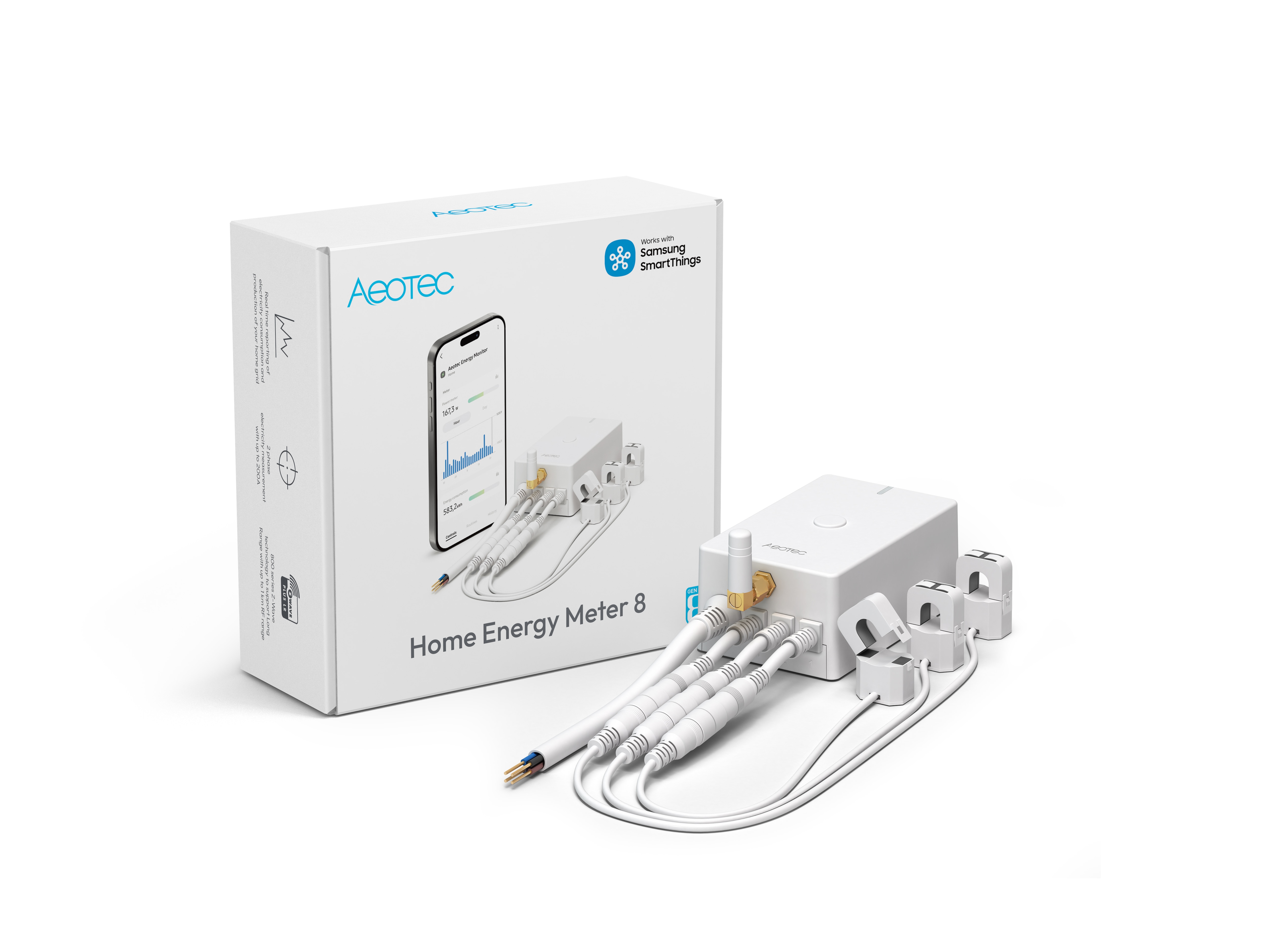 Aeotec Home Energy Meter 8 - drei Klemmen 60A - Bild 1