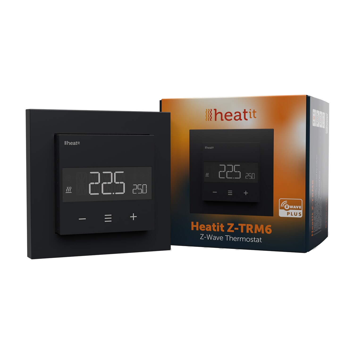 Heatit Z-TRM6 Thermostat Z-Wave 800er Serie (Schwarz Matt) - Bild 1