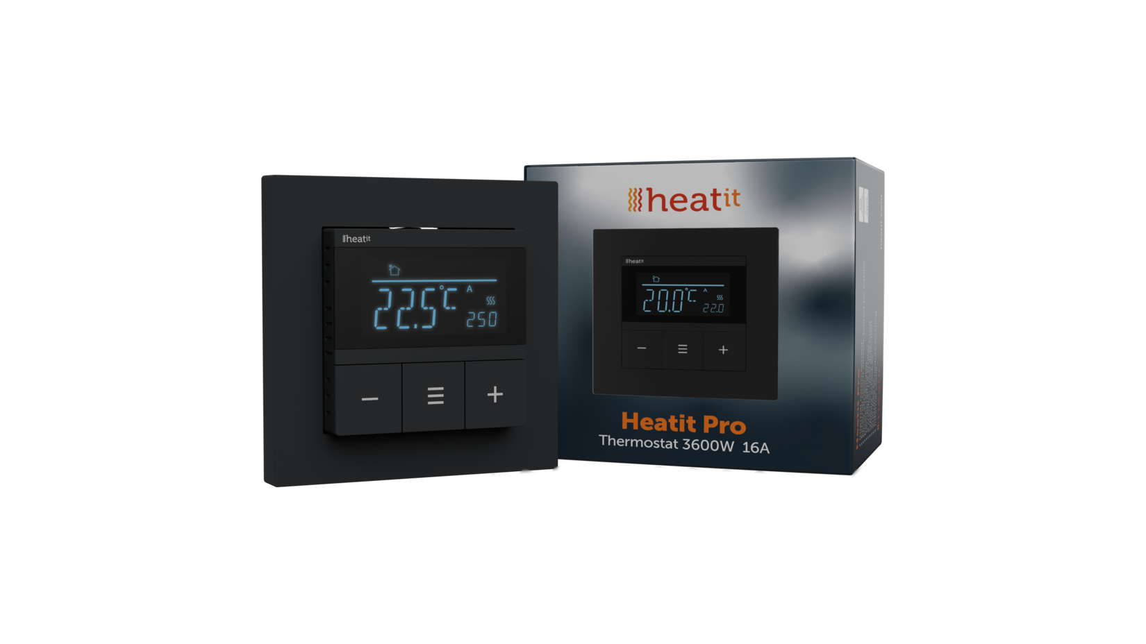 Heatit Pro Thermostat (Schwarz Matt)