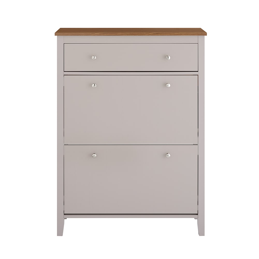 SoBuy Schuhschrank mit 3 T&uuml;ren Hellgrau 80x25x108cm Modern - Bild 1