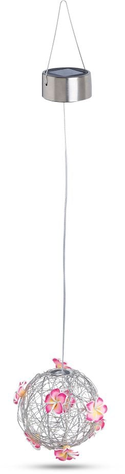 LED Solarkugel mit Dekor Schmetterlingen / LEDs warmwei&szlig; - Bild 1