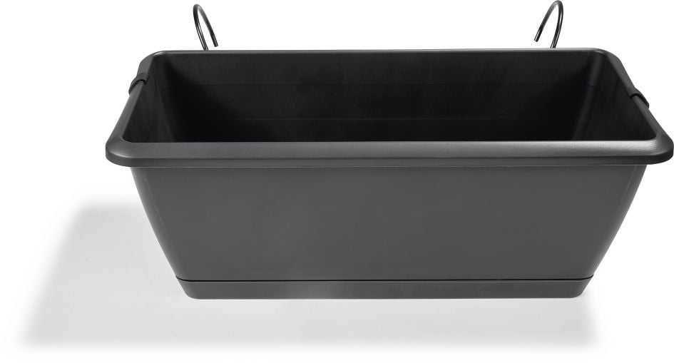 Balkonkasten mit Metallhalterung 40cm grau - Bild 1