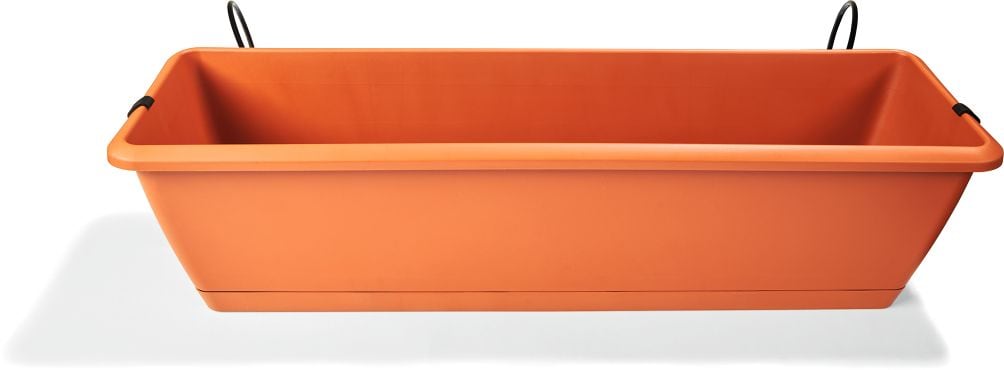 Balkonkasten mit Metallhalterung 60cm braun - Bild 1