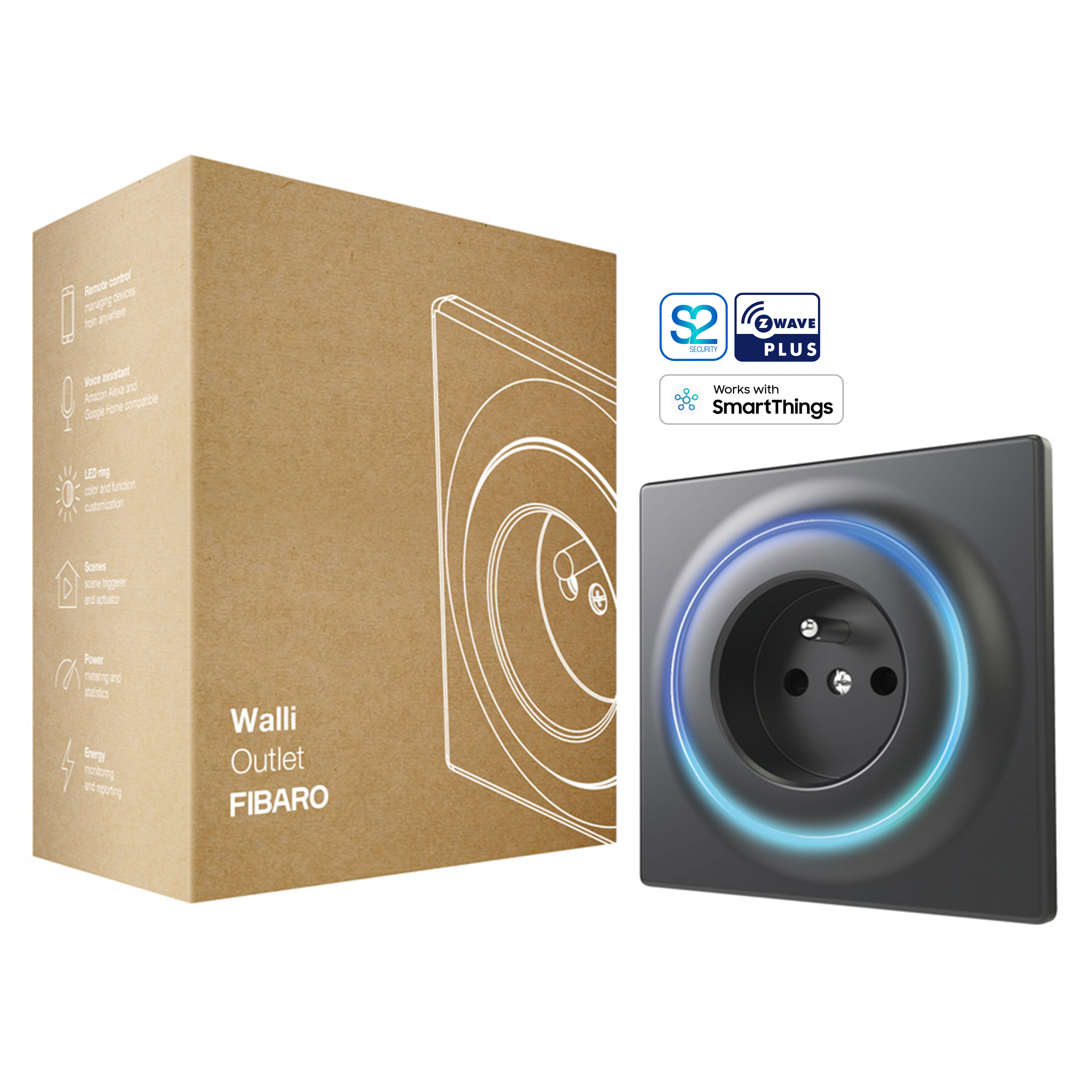 FIBARO Walli Outlet Typ E (Schwarz) - Bild 1