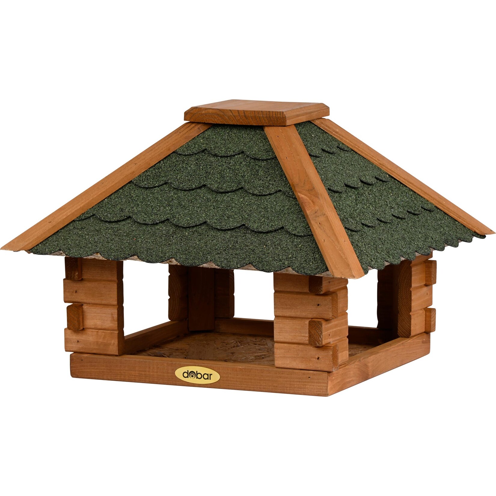 dobar Vogelhaus Blockhaus 4-eckig, Bitumendach
